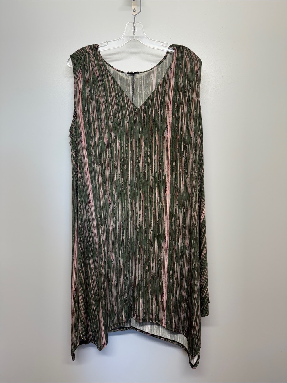 H by Halston Green and Pink Striped Midi Dress